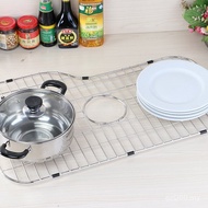 Stainless Steel Dish Mesh 304 Sink Cabinet Drain Rack Installation-Free Grid Kitchen Supplies Rack 8