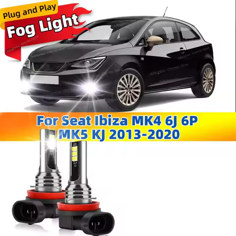 6000K Front Fog Light LED Bulb Accessories Lamp Canbus 80W For Seat Ibiza MK4 6J 6P MK5 KJ 2013 2014