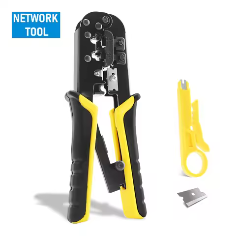 RJ45 Crimper RJ11 RJ45 Crimping Tool Ethernet Network LAN Cable Crimper Cutter Stripper Plier for 6P