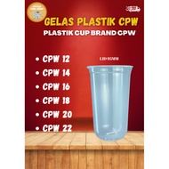500pcs Cup Plastik Capsule Brand  CPW Thailand Gelas Plastik Boba 12oz 14oz 16oz 18oz 20oz 22oz