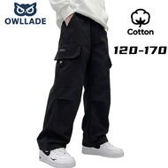 OWLLADE Cargo Jogger Pants for Kids Boy 321 in Black B02 4T-2
