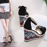 Mùa hè mới Song Cake Giày thời trang Poe Wedge Lady Sandals