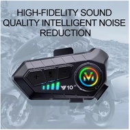 1/2x Music Interphone Bluetooth 5.3 Motorcycle Helmet Intercom Headset Waterproof 300m Intercomunica