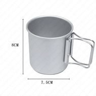 【CoreLab】 300ml Camping Mug Small Aluminium Cup with Lightweight Backpacking Coffee Mug Foldable Han