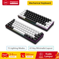 3LIFE Backlit Mechanical Keyboard K61 15 Adjustable Lighting Modes 61-Key Gaming Keyboard For Game/O