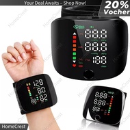 HomeCrest Rechargeable Digital Blood Pressure Monitor Wrist Style Big LCD Screen With Voice