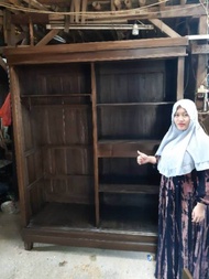 Lemari pakaian jati pintu 2 sliding jumbo  dewi furniture officialll