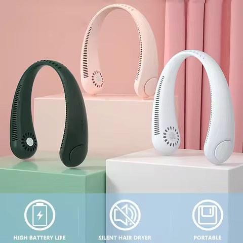 Bladeless halterneck fan USB charging outdoor portable mini small fan