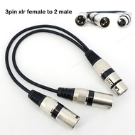 30cm 3pin XLR female to 2 male XLR Y Splitter Microphone DJ Cable Conversion 2 way 3 core  3p Male t