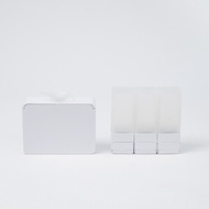 Suzzi｜旅行沐浴禮盒組(皂盒*1個+M號分裝瓶*3支)-希臘白