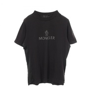 【二手】Moncler MONCLER T卹，帶Logo，科技網眼拼接，圓領，8C00024，黑色純棉T卹，男士，二手