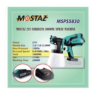 MOSTAZ MSPS5830 21V Cordless Paint Sprayer (Portable Cordless Spray Gun Electric Paint Sprayer)