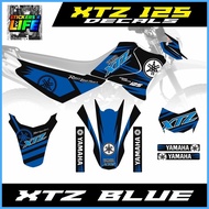 ❖ ◐ ◮ XTZ 125 Decals Full body Sticker SET (with FREEBIES) XTZ BLUE/WHITE