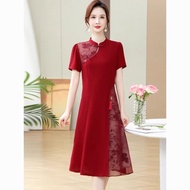 V520 - Elegant New Chinese-style Dress with Slimming Waist Design