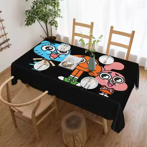 Gumball And Darwin Game The Amazing World Of Gumball Rectangular Tablecloth Table Cover Festival Par