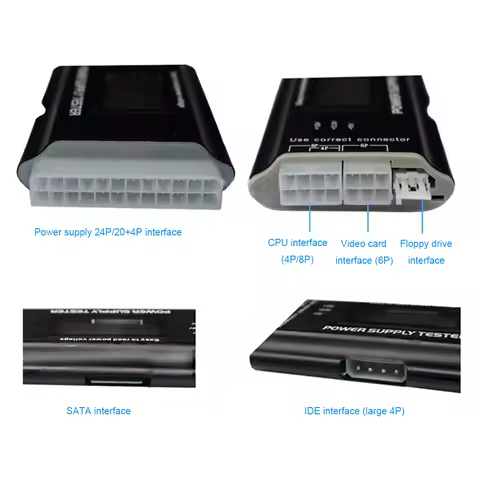 20/24 Pin Power Measuring Diagnostic Tools PC Power Supply Tester Multifunction Computer Power Suppl