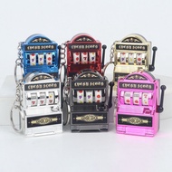 Mini Lottery Machine Keychain Fruit Machine Childhood Nostalgic Game Console Pendant Decompression H