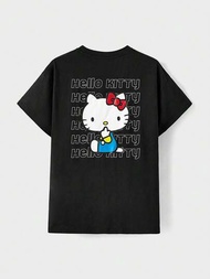 HELLO KITTY AND FRIENDS | SHEIN 男款卡通貓印花短袖t恤