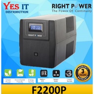 Right Power PowerTank F2200P 2200VA Uninterruptible Power Supply UPS with USB & Built-in AVR (4x Bri