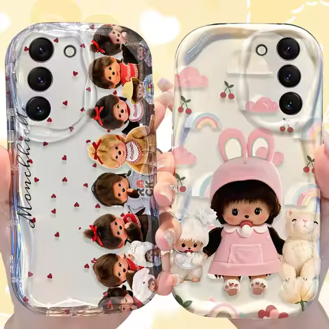 Kawaii M-monchhichis-s Case for Samsung Galaxy S25 S24 S23 S22 S21 Ultra Plus S20 FE A73 A72 A71 A56