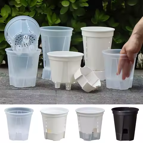 Self Watering Pot Bottom Watering Pot Orchid Pot Flower Pots for Plants Pot Garden Lazy Pot Orchid B
