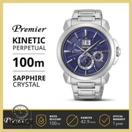 EQUATOR Seiko Premier Kinetic SNP161P1 SNP161 Perpetual Calendar Blue