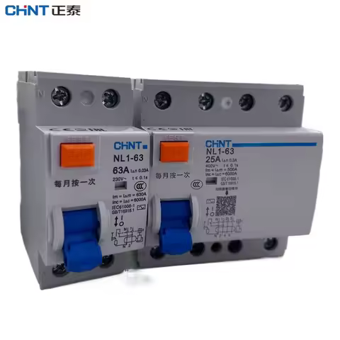 CHINT NL1-63 2P 4P RCCB Electronic Electric Leakage Breaker 63A 40A 25A Residual Current Protection 
