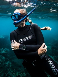 Cressi NANO Free Diving Mask Professional Spearfhishing Black Silicone Skirt 2 Window Dive for Adults