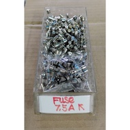 SMALL GLASS FUSE 20MM 5/6/7/7.5/8A