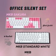 MKB DK100 Full Build Tri-Mode RGB Full Size Layout Custom Mechanical Keyboard - Sakura / Standard Wh
