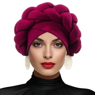 Flower Simple Ethnic Headscarf All-Match Thick Braids Milk Silk Big Braids Cross Head Cap260811D DD