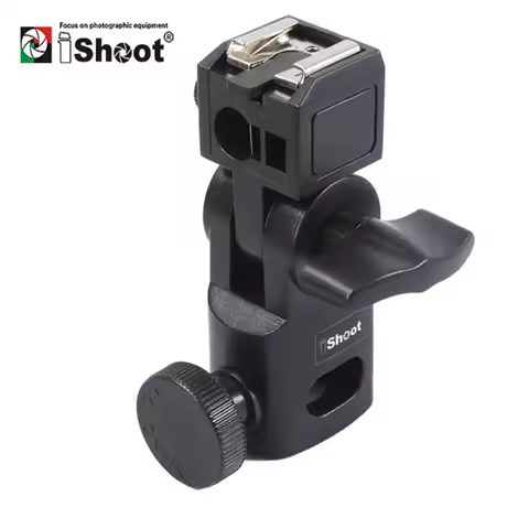iShoot Mini Flash Bracket/Umbrella Holder Universal Metal Hot Shoe Mount for Canon Nikon Pentax Olym