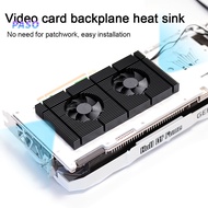 PASO_GK6 Graphics Card Radiator 4Pin Dual Fan Aluminum Alloy GPU Backplate Memory Cooler for Computer