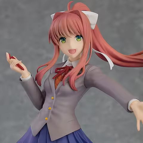 18cm Beautiful Girl Literature Club Figurine Decoration Monica School Uniform Standing Pose Anime Mo