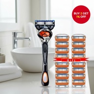 Men's Razor Handle Compatible with Fusion 5 Proglide Manual Shavers 5-Blade Cartridge  Pemegang Penc