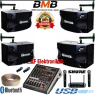 Paket Sound System BMB 4 Unit Speaker + Power Mixer Original