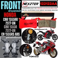 NEXZTER ผ้าเบรคหน้า 121121AA Kawasaki Ninja ZX-6R ปีเก่า , Z1000 เก่า , ZZR1400 , Ninja ZX-14R / 114114AA HONDA CB1100 , ZX-6R ตัวใหม่ / 122122AA CB 1000RS ABS , CBR 10000RR 2017-ON เบรค ผ้าเบรค zx6r zx14r