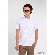 KATUN KEMEJA MANZONE - Men's Short Sleeve Oxford Cotton Shirt Zoku 02 Modern Fit - White