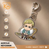 Attack on Titan Erwin Smith Acrylic Keychain Clear Acrylic Double Sided Chibi Key Decoration