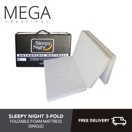 Sleepy Night 3-Fold Foldable Foam Mattress ( Single )