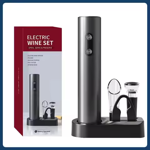 Electric Automatic Red Multifunctional Electric Automatic Wine Opener Set for ins Style, a Perfect G