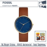 (SG LOCAL) Fossil FS5473 Essentialist Quartz Leather Strap Men Watch