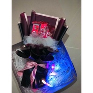[murah dan bajet] mini choco bouquet+ lampu love+box