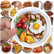 60PCS Cute Food & Snack Sticker Pack Cartoon Burger Fries BBQ DIY Journal Notebook Decorative Sticke