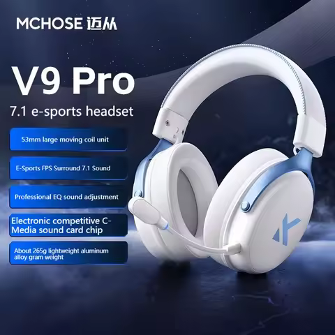 MCHOSE V9 Pro E-Sports Headphone Tri-Mode Game Bluetooth Computer Microphone Wireless Usb 7.1 Channe
