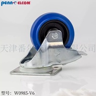 Penn Elcom4Heavy Duty Rubber Caster with Brake Universal Wheel for Industrial and Medical Transporta