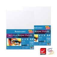 Renaissance กระดาษวาดเขียน ผิวหยาบ ขนาด A4 200 แกรม 125 แผ่น แถมอีก 5 แผ่น ฟรี!