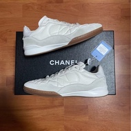 Chanel正品香奈兒德訓鞋 牛皮低幫休閒鞋 女款 白色 37碼