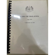 LAWS OF MALAYSIA (act 777) companies act 2016