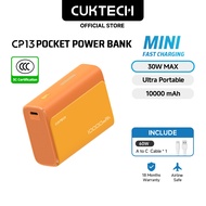 【3C  Certification】CUKTECH Mini Powerbank 10000mAh 30W Max Fastcharging Powerbank iP16/15/14